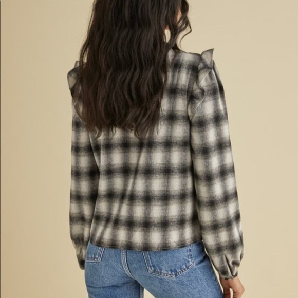 Reformation Aya Top XS | Prairie Plaid Fitted Button Down blouse - Picture 7 of 8